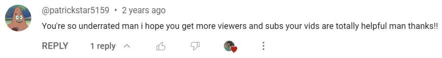Comment from PatrickStar