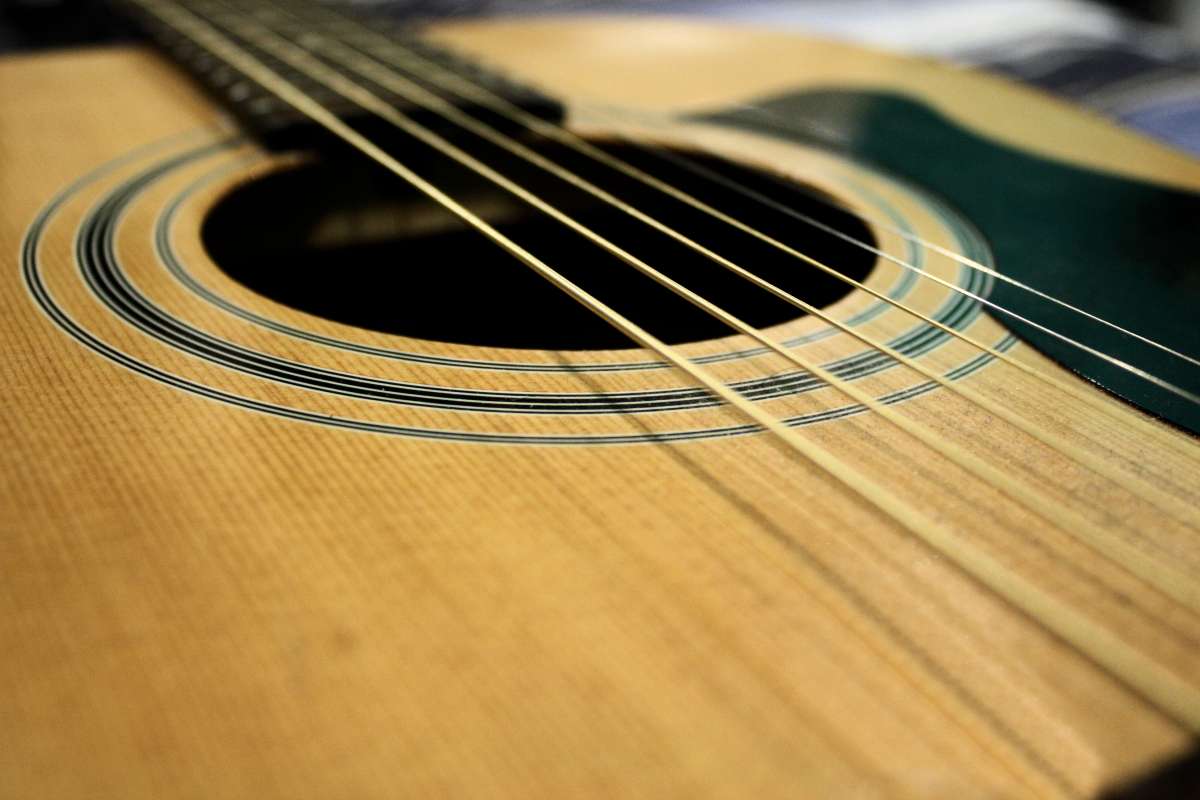 Close-up of the Ibanez PF15 soundhole