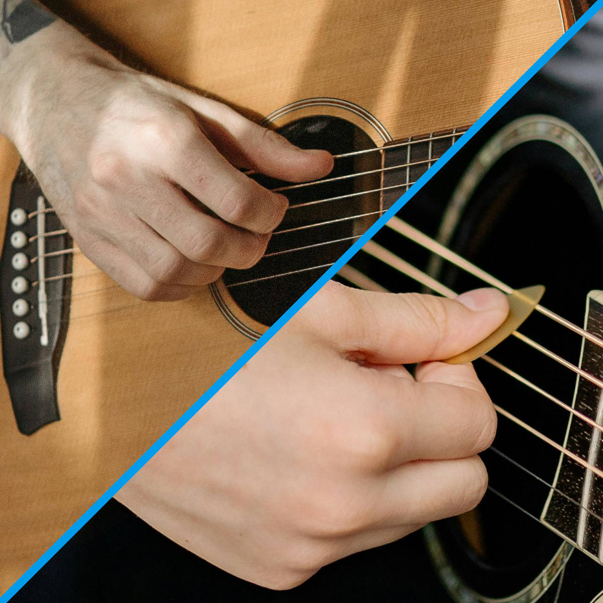 Flatpick or fingerstyle are two ways to play guitar